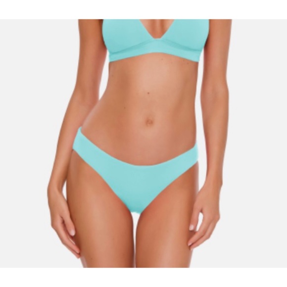 BECCA 🩵 Hi Neck Lilac Bikini Top | Cinched Cheeky Bottoms - Picture 4 of 14